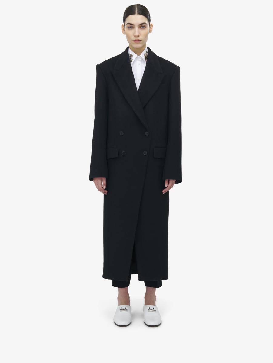 ALEXANDER MCQUEEN - Double-breasted Wool Felt Coat - Item 834064QKABM1000